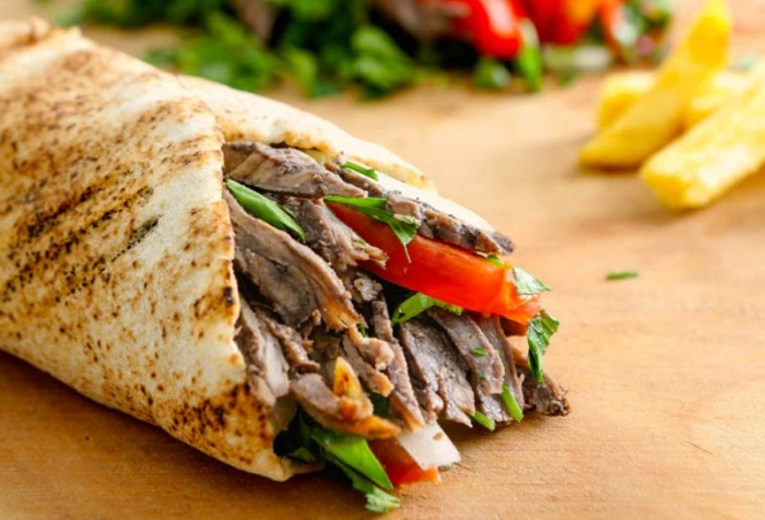 Syrian meat shawarma