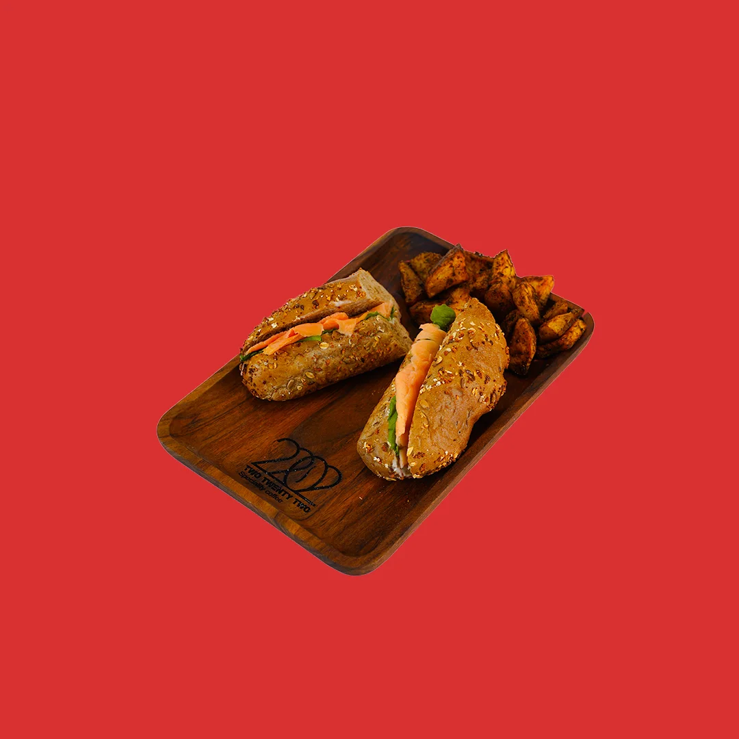 Brown Smoked salmon sandwich