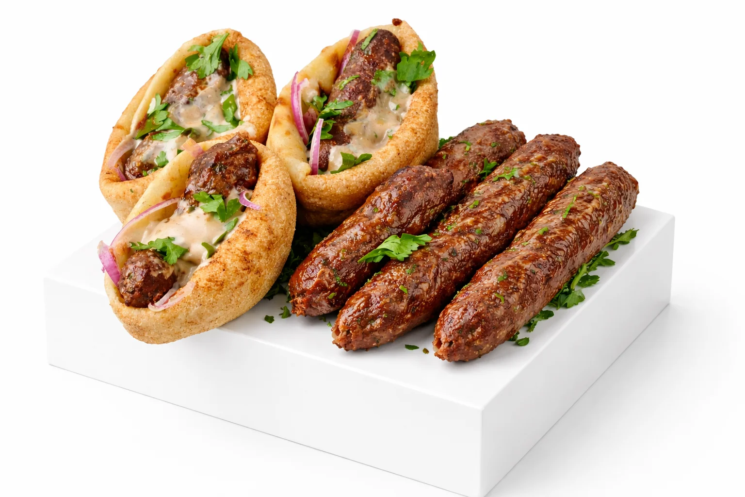 Kofta Sandwich (Baladi Bread)