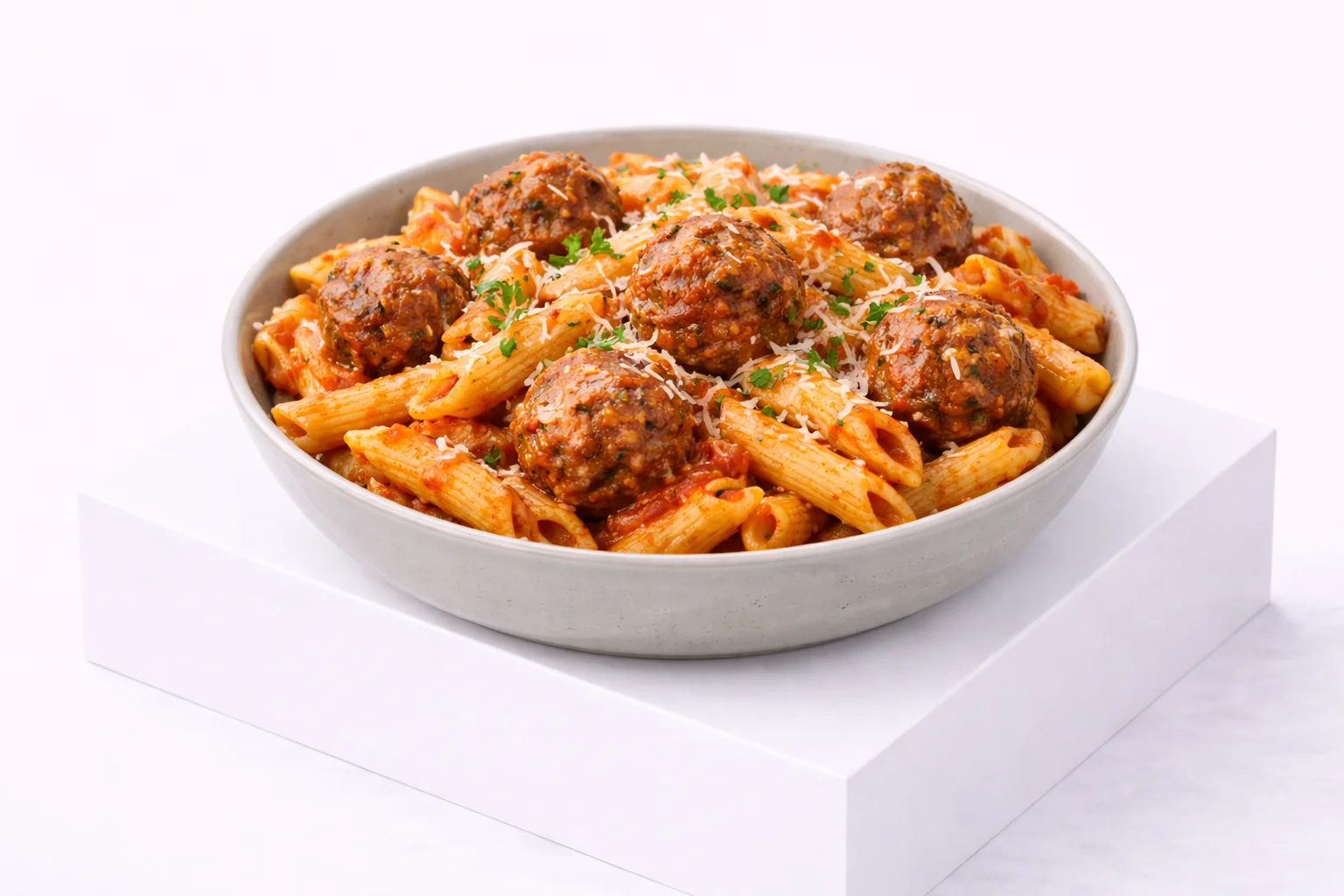 Penne Pasta with Meat Balls